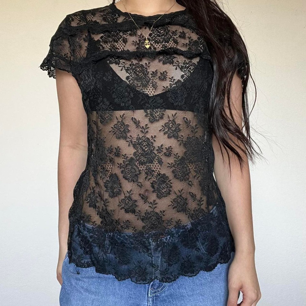 The Limited Black Lace Blouse